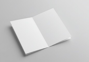A pristine, blank bifold brochure mockup, ready for your design and message, showcasing a clean and minimalist aesthetic on a neutral background.