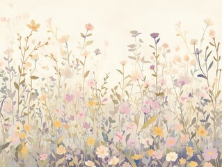 flowers on a white background in pastel colors