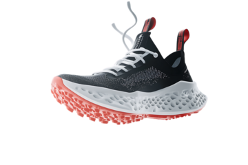 Floating Knit Golf Shoe with Red & White Sole Detail