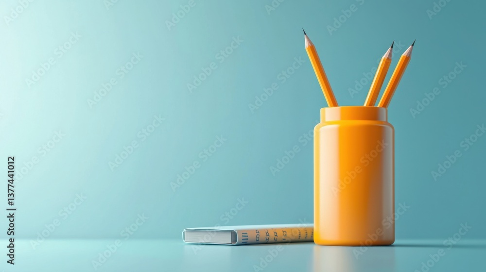 Poster close-up of a pencil resting on a book representing the content creation pipeline for writers and cr