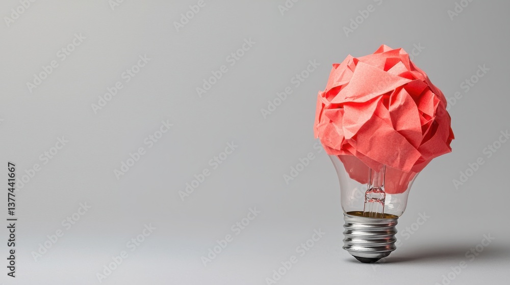 Poster light bulb with crumpled paper ball inside representing the content repurposing strategy chart for i