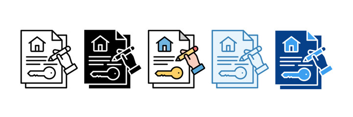 Real Estate  Icon Set Multiple Style Collection