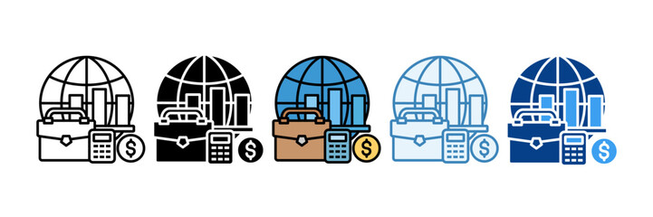Currency Exchange  Icon Set Multiple Style Collection