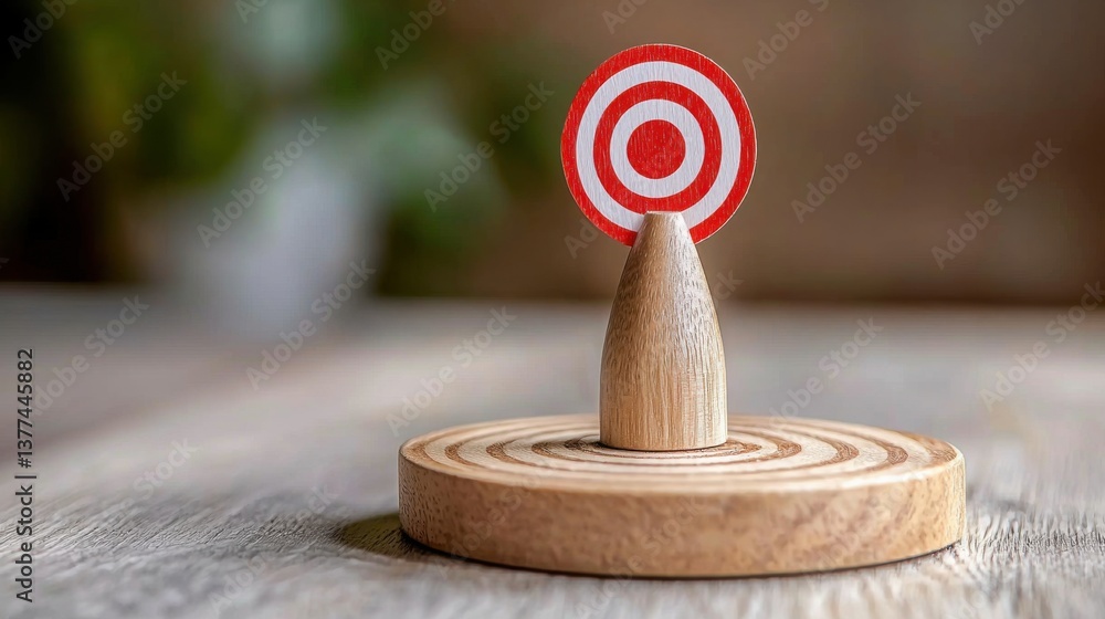 Poster a positioned on a wooden stand as a visual representation of customer segmentation strategy