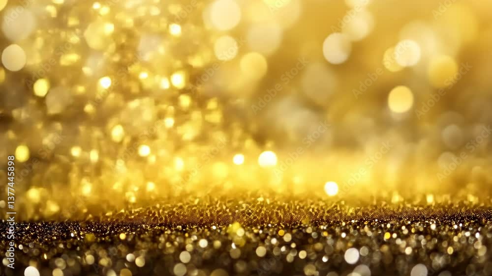 Poster sparkling golden bokeh lights create a dazzling backdrop in an elegant setting during a festive cele