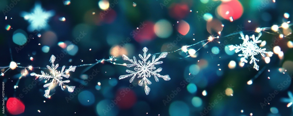 Aufkleber a delicate snowflake ornament dangles gracefully from a thin string, its intricate patterns glisteni