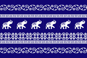 elephants pattern, Geometric,black and white,
Beautiful Thailand,thai pattern,seamless,Traditional,ethnic,fabric pattern for textiles,rugs, wallpaper,clothing, sarong,batik,print,background,illustrat