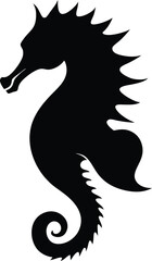 Seahorse Silhouette Vector Illustration