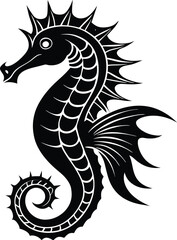 Seahorse Silhouette Vector Illustration