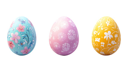 Fototapeta premium Pack of Easter Eggs set Against Transparent Background for Holiday Branding, Festive Design, or Seasonal Marketing