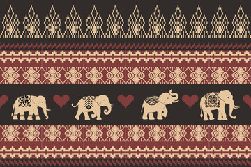 elephants pattern, Geometric,black and white,
Beautiful Thailand,thai pattern,seamless,Traditional,ethnic,fabric pattern for textiles,rugs, wallpaper,clothing, sarong,batik,print,background,illustrat
