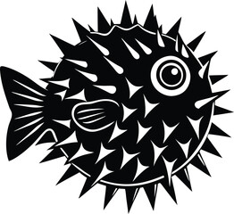 Pufferfish Silhouette Vector Illustration