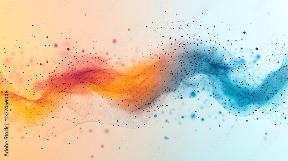 Poster minimalist representation of data fabric analytics, ai, data science, and digital transformation