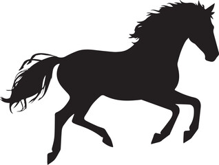 Obraz premium A horse silhouette is isolated on a white background.