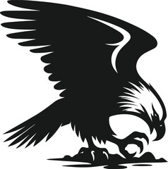 Silhouette of a eagle bird animal vector