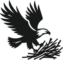 Silhouette of a eagle bird animal vector