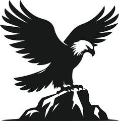 Silhouette of a eagle bird animal vector