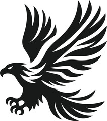 Silhouette of a eagle bird animal vector
