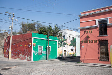 Puebla, Mexico, 1st January 2025: Colored streets and colonial buildings of the city and Mexican capital of Puebla.