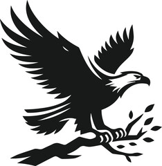 Silhouette of a eagle bird animal vector