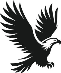 Silhouette of a eagle bird animal vector
