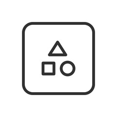 Geometric Abstract Triangle, Circle, and Square Icon - Modern Simple Flat Vector for Web and Mobile