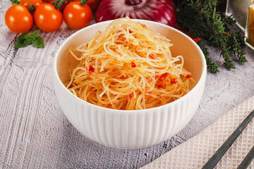 Asian spicy glass noodle salad