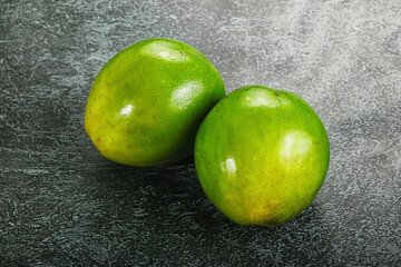 Two ripe green exotic avocado fruit