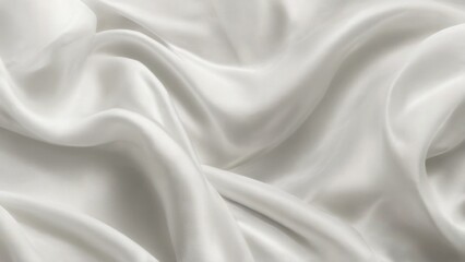 Fototapeta premium Soft and Luxurious White Fabric with Elegant Texture and Subtle Sheen CloseUp Image with Flowing Folds and Creases