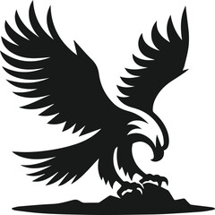 Silhouette of a eagle bird animal vector