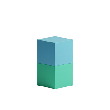 Fototapeta Abstract 3D Graphic of Stacked Teal and Aqua Cubes