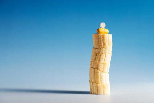Natural supplements, banana and pills