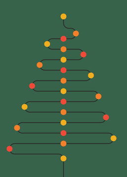 Abstract garland in shape of Christmas tree