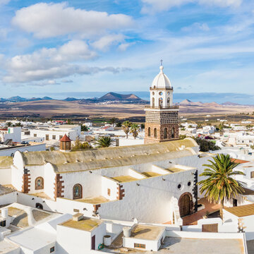 Spain, Canary Islands, Lanzarote, Teguise village and church