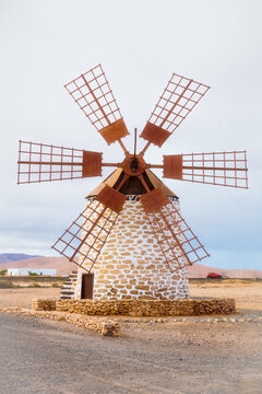 Spain, Canary Islands, Fuerteventura, traditional windmill in Tefia
