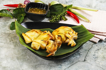 Delicous Grilled cuttlefish with sauce