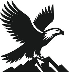 Silhouette of a eagle bird animal vector