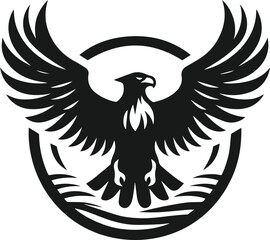 Silhouette of a eagle bird animal vector