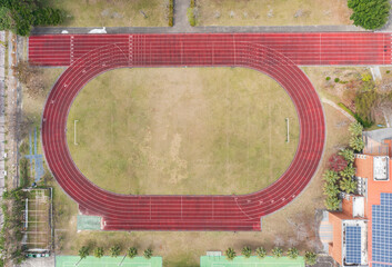 Junior High School Sports Field  with Athletic Track.