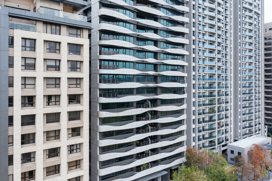 Modern High rise Buildings with Wavy Balcony Design
