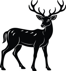 Obraz premium Deer Silhouette Vector Illustration