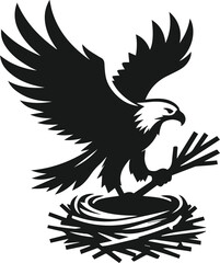 Silhouette of a eagle bird animal vector
