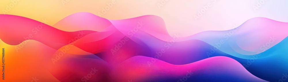 Poster a vibrant abstract background featuring flowing, colorful waves in a spectrum of hues, blending seam