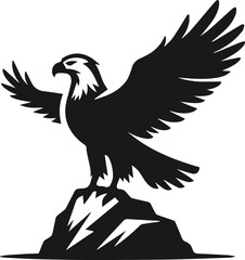 Silhouette of a eagle bird animal vector