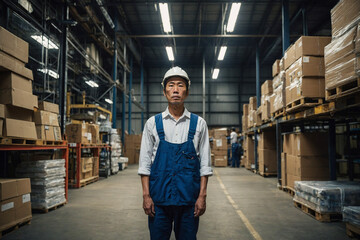 破産した会社の倉庫で落ち込む経営者