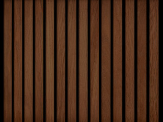 Vertical brown wood background banner - acoustic wood panels, textured wall.