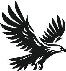 Silhouette of a eagle bird animal vector