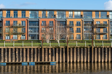 Modern apartments near the river, UK
