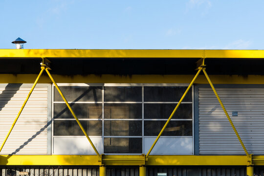 Exterior of modern warehouse building