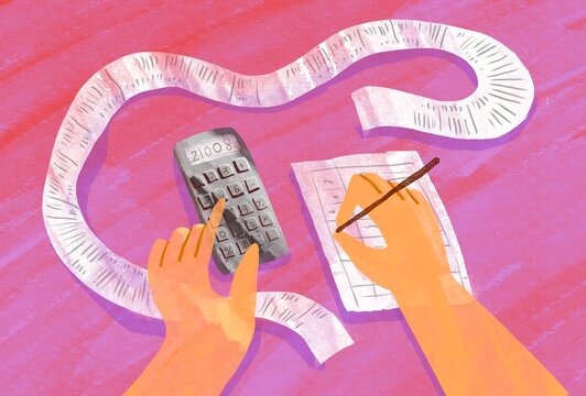 hand with calculator